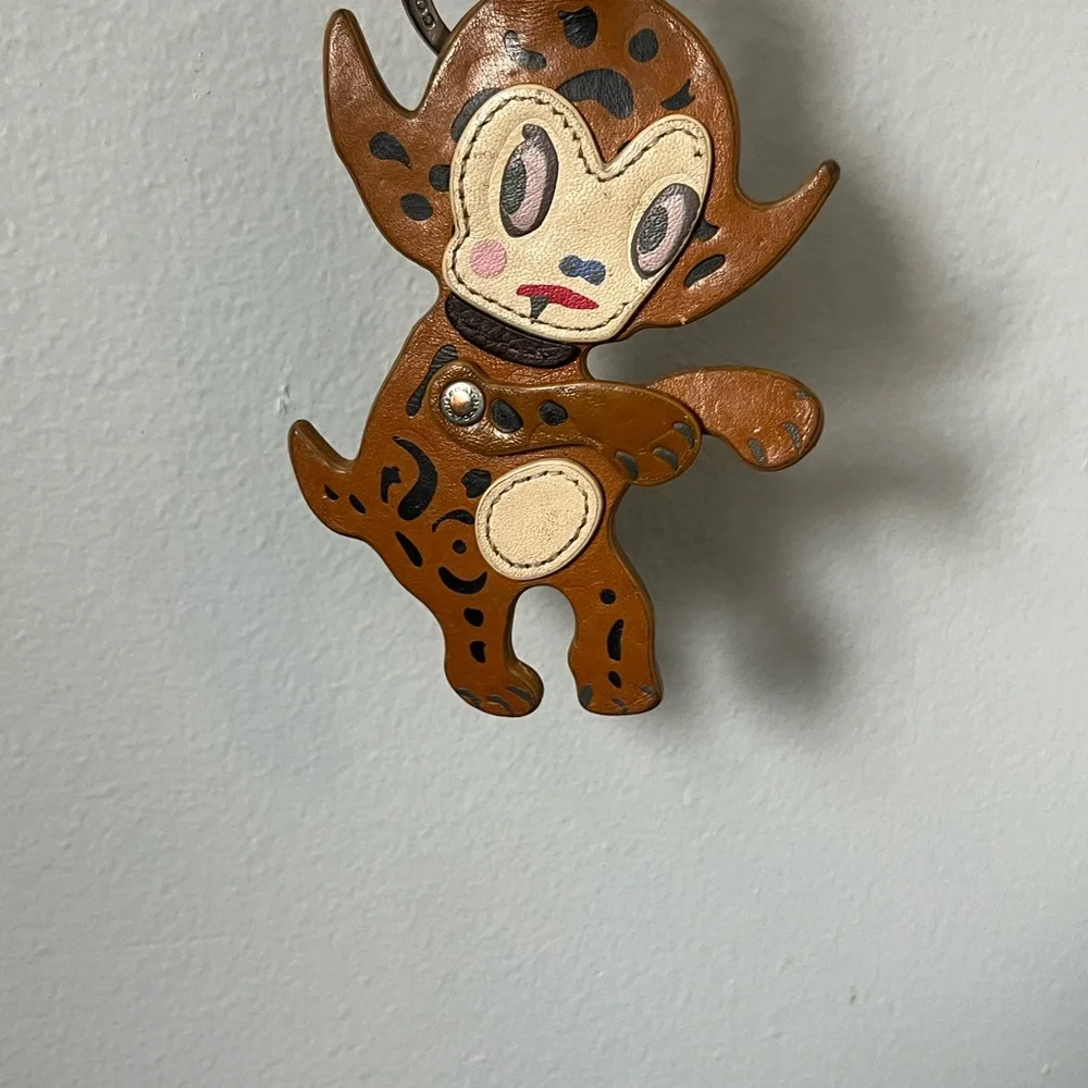 Coach Baseman X Coach Buster Le Fauve Key Ring Purse Bag Charm F58071 Rare - Picture 2 of 12